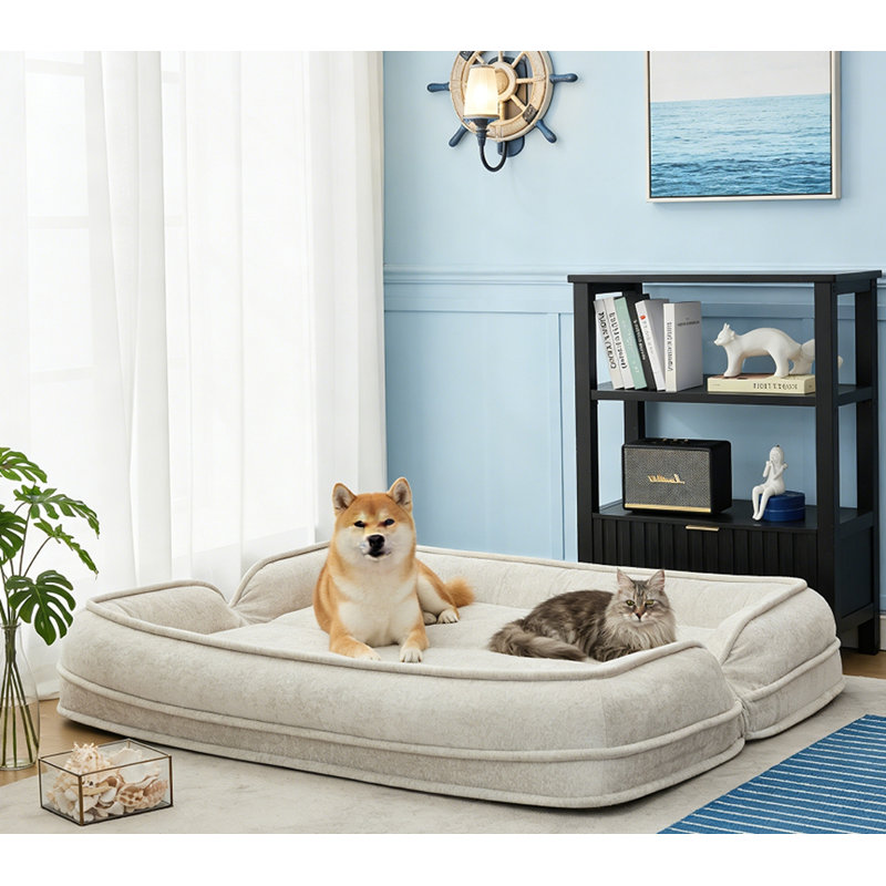 Canapé-lit double pour chien, Beige