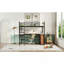 Lit mezzanine double en métal avec 3 couches de tablettes et bureau en L