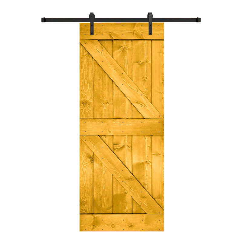 Porte de grange peinte 84 po 84 po, Jaune citron, 48 po x 84 po
