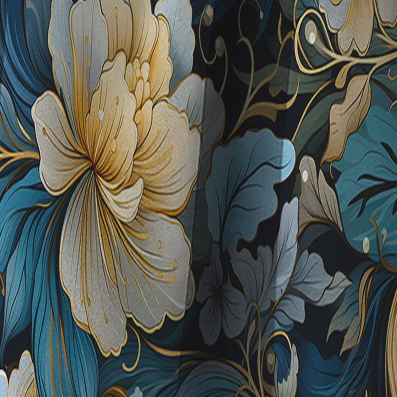 Ethereal Enchantment Paisley Motif II - Rideau floral - Rideau occultant - 1 panneaux, L 52 po x L 90 po