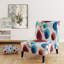 Fauteuil de chambre bleu à motif de cercles bleus