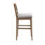 Solid Wood Counter Stool With Upholstered Seat In Oak And Grey, Assembly Required Grey Construction Seat,
