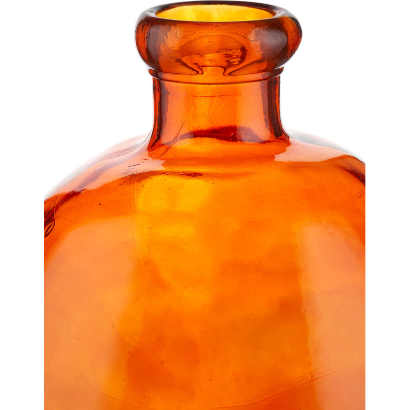 Handmade Glass Floor Vase, Orange