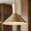 Luminaire suspendu conique moderne en métal à 1 lumière l 14 po Travertine pour îlot de cuisine ou salle à manger-1594726878