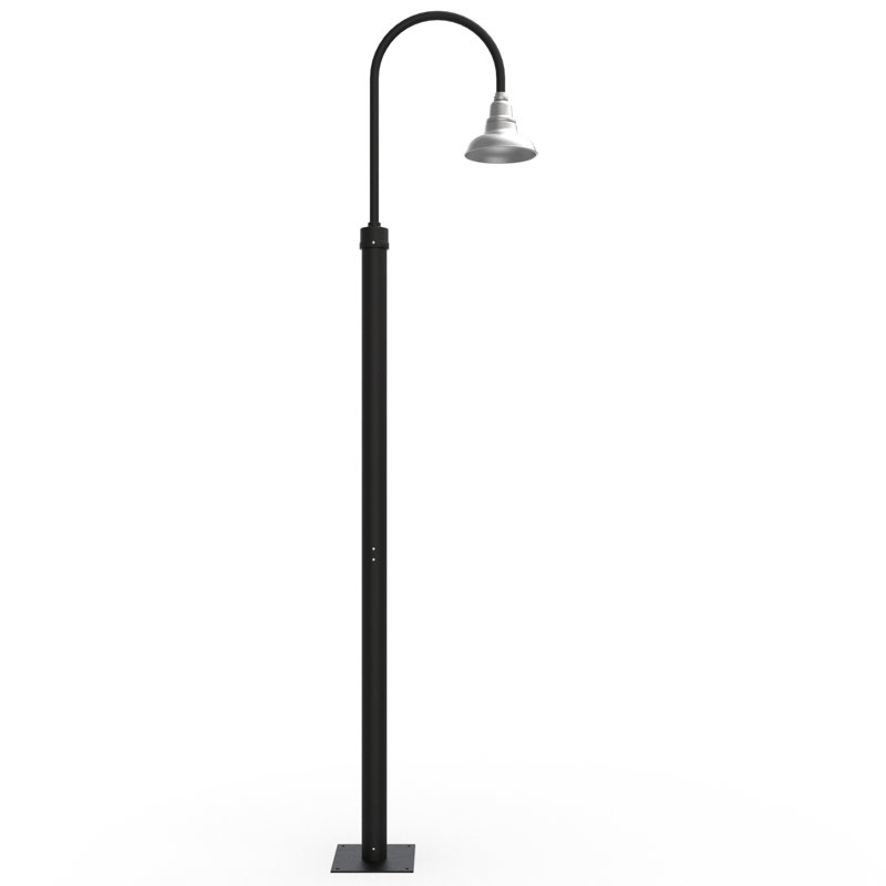 Adesh Lamp Post (Full), 132" H x 8" W x 18.5" D, Galvanized Silver