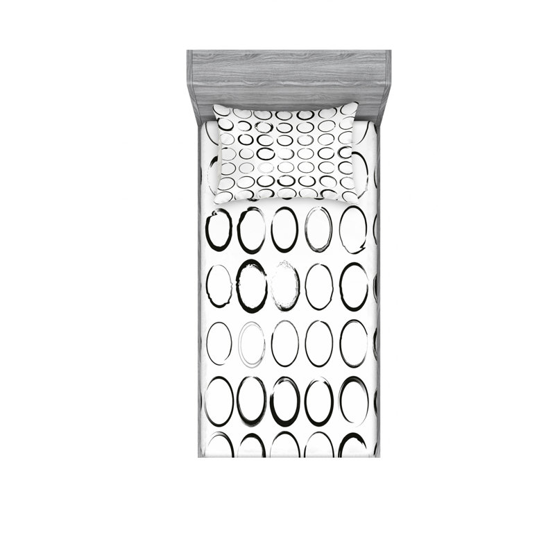 Microfiber Geometric Sheet Set, Twin Sheet Set with Fitted Sheet
