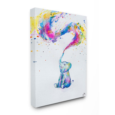 Dvorak, éléphant abstrait coloré, peinture à l'aquarelle