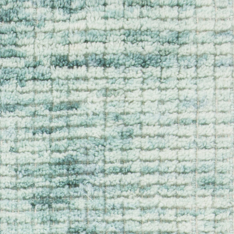 Tapis de zone verte tissé à la main Cunningham, Rectangle 9 pi x 13 pi