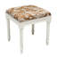 Tabouret de coiffeuse en lin à motif floral turquoise Toscan Aqua-358872231-358872229