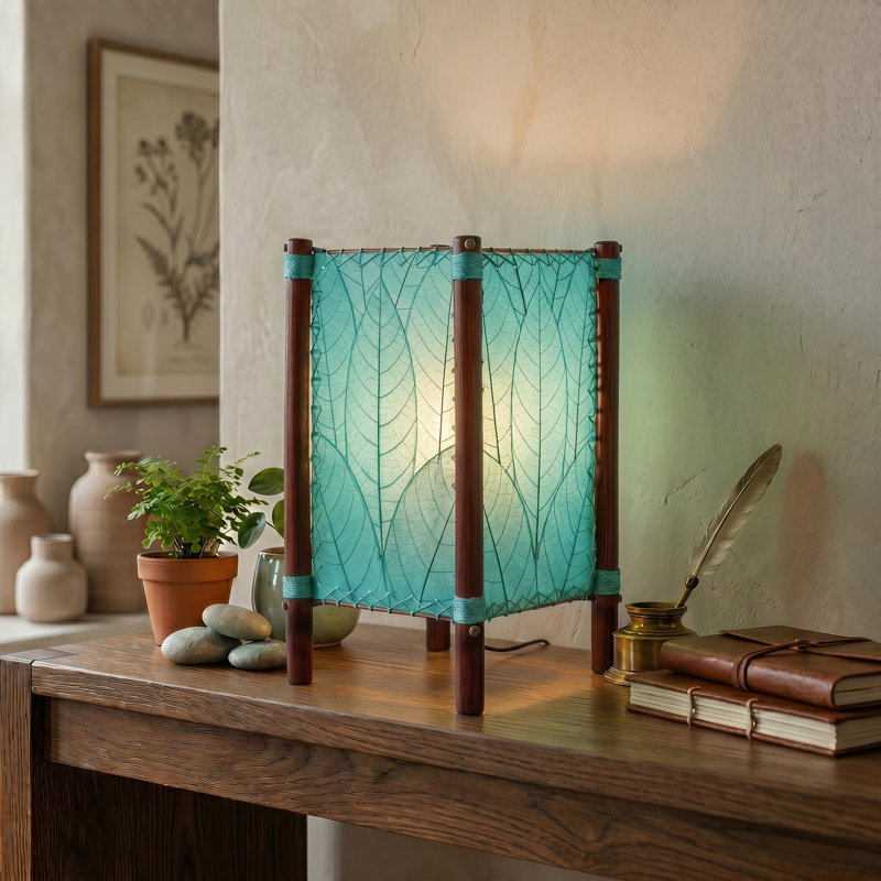 Lampe de table noire 15 po Conrado, Bleu mer