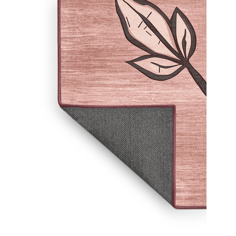 Soft Plush Eslinger Valentines Modern & Contemporary Abstract Area Rug in Beige – Rose Binding, 8x10