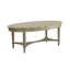 Table ovale française antique blanche - Finition bois et tablette de style café avec