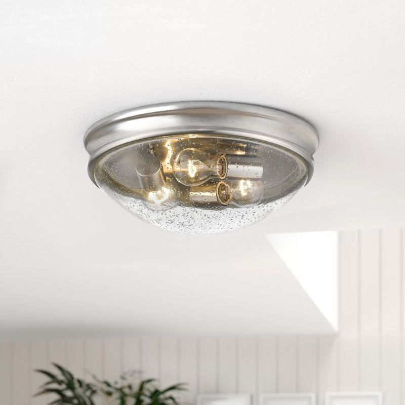 Naomi Glass Flush Mount, Brushed Nickel