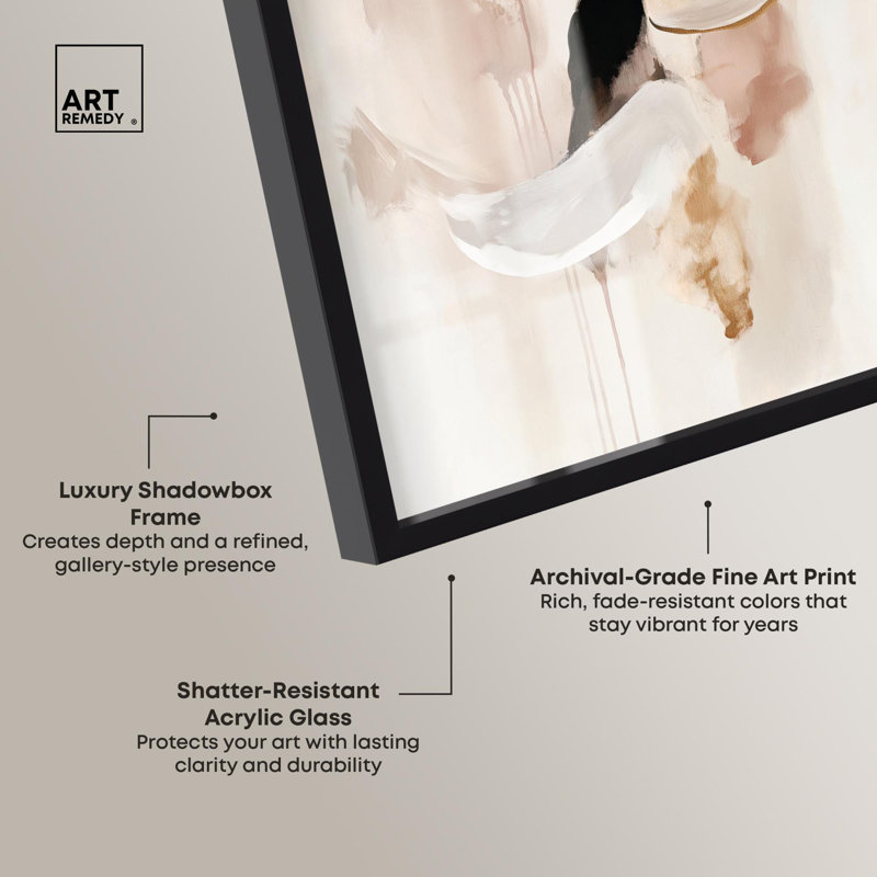 Crème glacée Boho Decor Shadowbox par Art Remedy, Noir, H 16 po x l 11 po