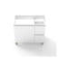 Armoire de salle de bain 36 po en MDF blanc avec 2 portes et 2 tiroirs