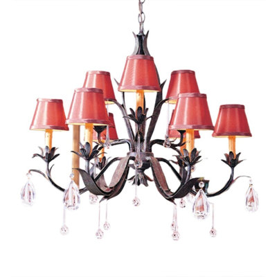 Lustre traditionnel 9 lumières à abat-jour Klinton