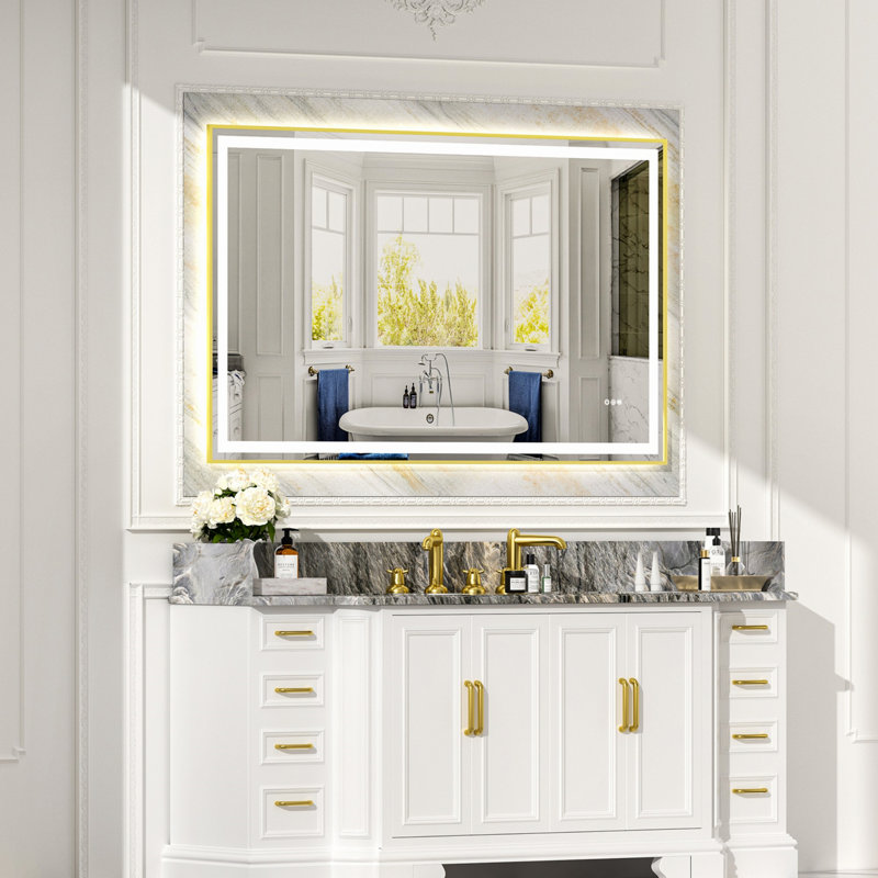Mirror With LED Light Strips For Home, 36" x 60"