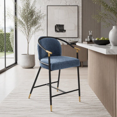 Tabouret de comptoir rembourré H 26 po avec structure en métal