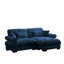Over Size Modern Two-seater Sofa with Ottoman, Velvet 2-Seater with Round Bolster Armrests, With Waist Pillow and Throw Pillows, Small L Shape Sofa For Living Room, Reading Room Blue-107116984-119331397
