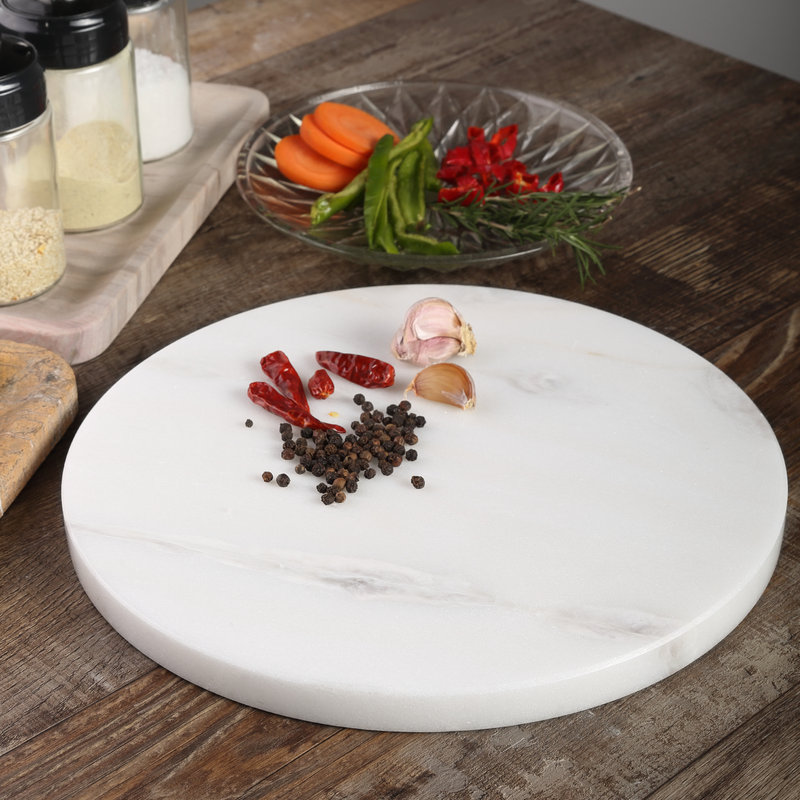 Natural Marble Cutting Board, 11*11in, Namib Bianco
