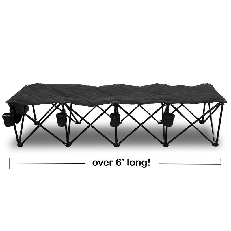 Banc de camping pliable Solange, Noir