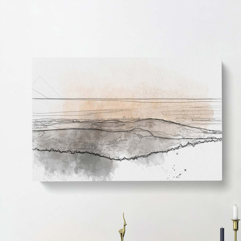 San Francisco Beyond The Hills In Abstract - Wrapped Canvas Print, 40cm H x 60cm W x 3cm D