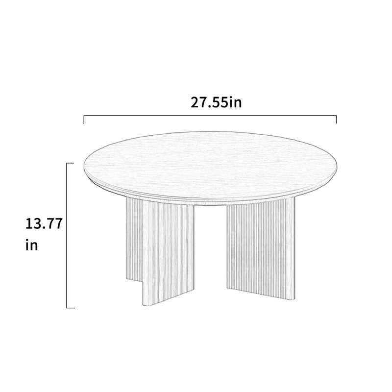 Round Solid Wood Coffee Table