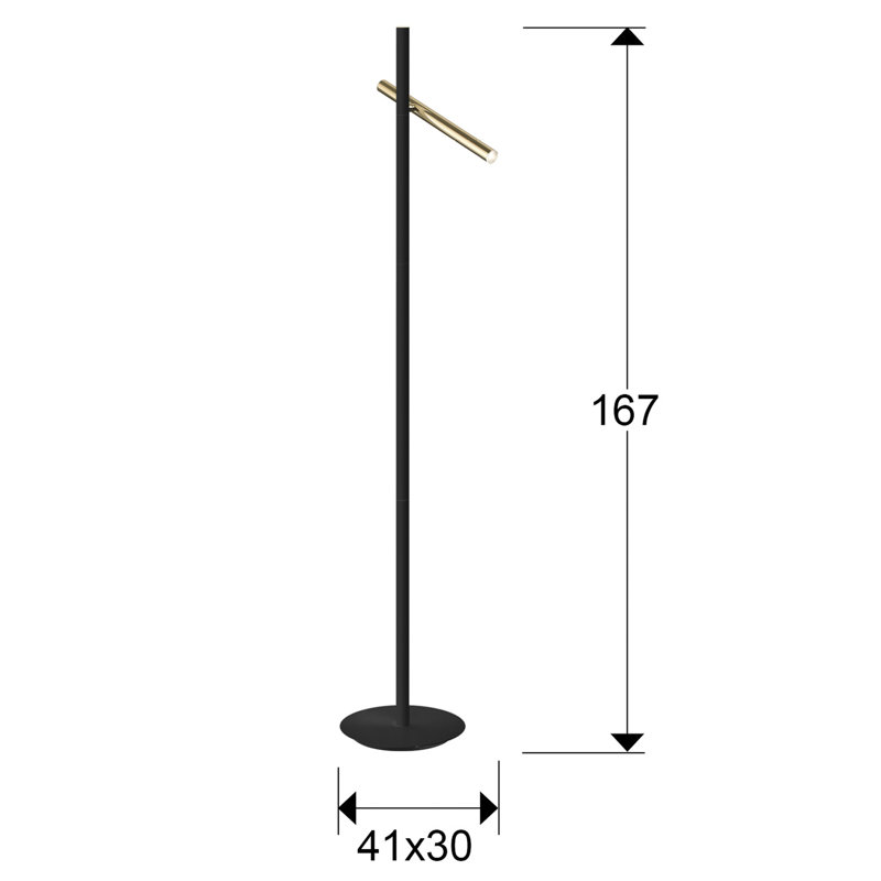 Kuhlmann 167cm Matt Black LED Task Floor Lamp