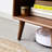 Solid Wood Bedside Cabinet, Simple Nightstand, Brown Beech, Open Compartments, Rounded Edges European Beech Storage Unit, Compact Round Night Table, Low Odor, Quick Setup
