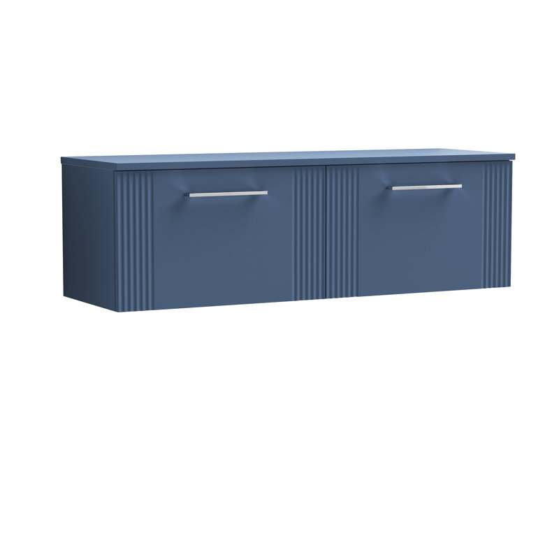 Deco 120.5cm Single Bathroom Vanity Base Only in White, Satin Blue