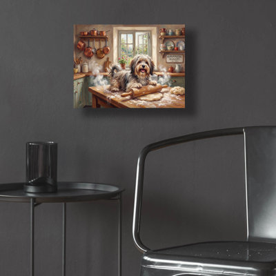 Art mural en verre épique «Havanais dans la cuisine» par Rich Monet, 16 po x 12 po