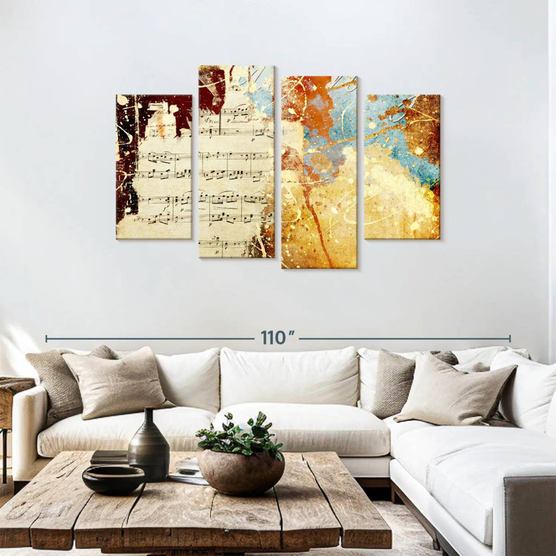 Grunge Musical Page, 48" H x 75" W