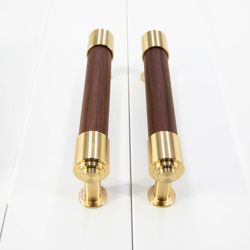 Bar / Handle Pull, Brass/Walnut, 3.78"