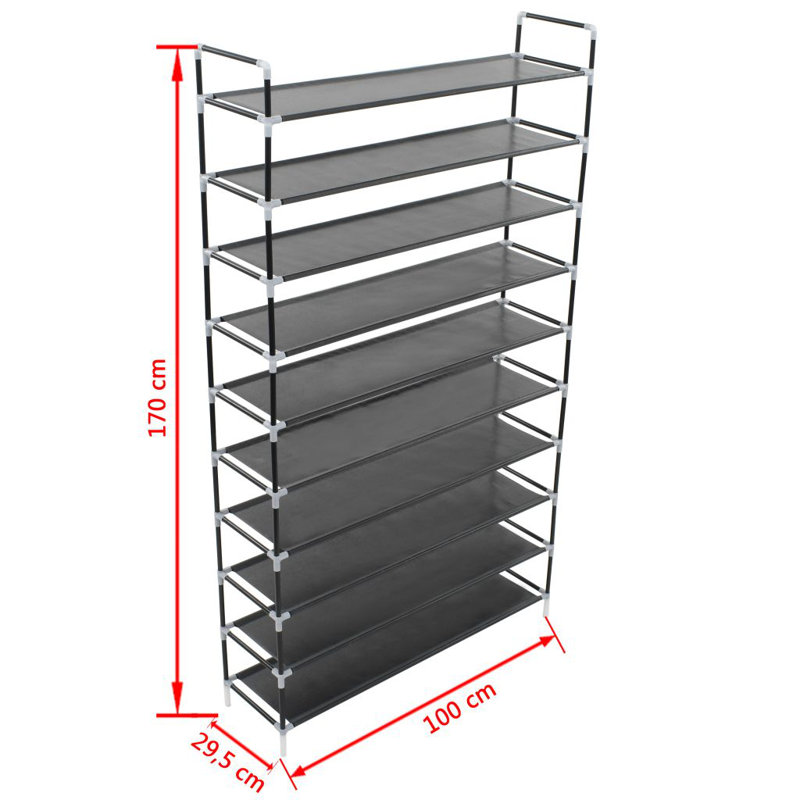 40 Pair Flip Down Shoe Storage, Black
