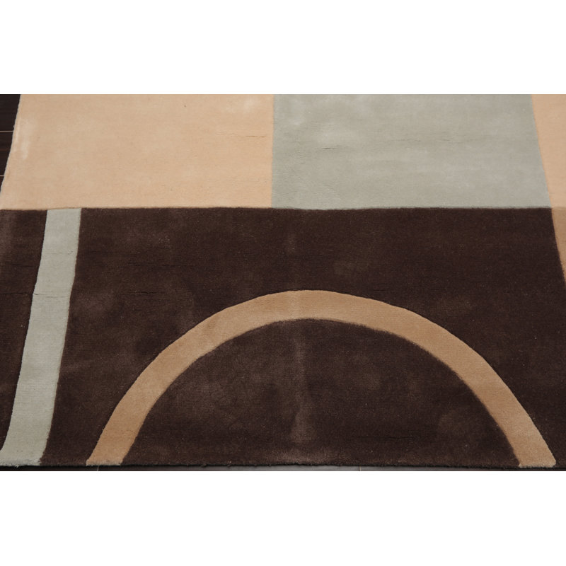 Tapis de la surface brune en laine touffeté à la main Sylvania