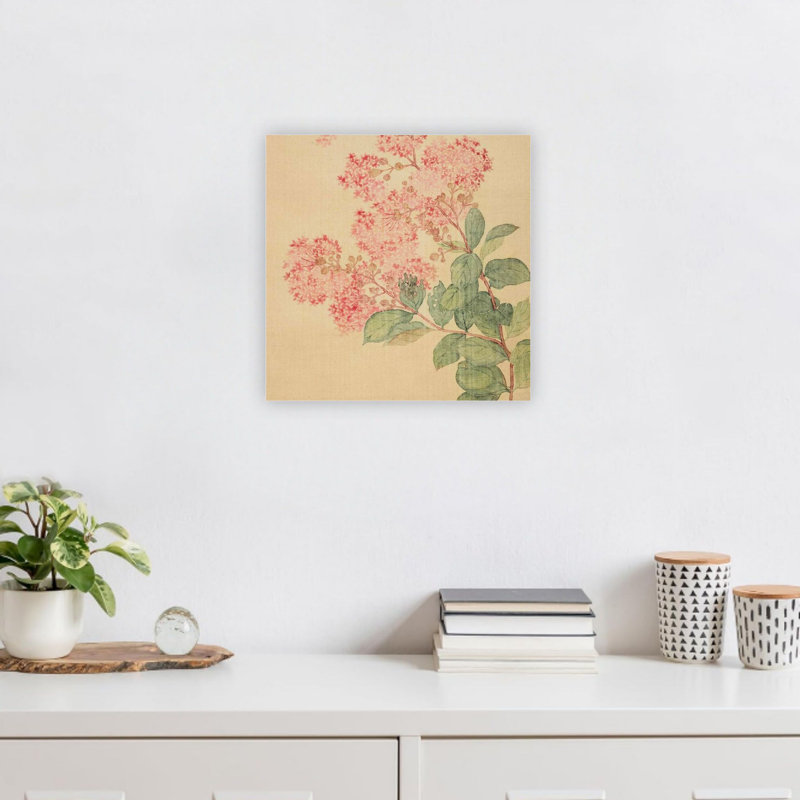 Art floral rose sur toile rose rétro, fleur de luxe asiatique, décoration moderne de qualité supérieure, 24 x 24 po