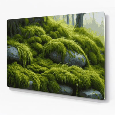 Botanical Moss Green Metal Wall Art