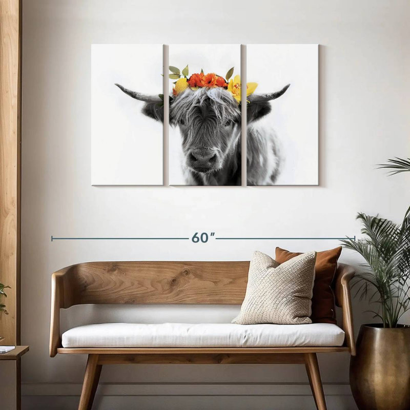 Brampt Pop Flower Crown Cow, 28" H x 45" W