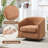 28.5" Wide Modern Soft Linen Upholstered Accent Chair with Swivel-68599752