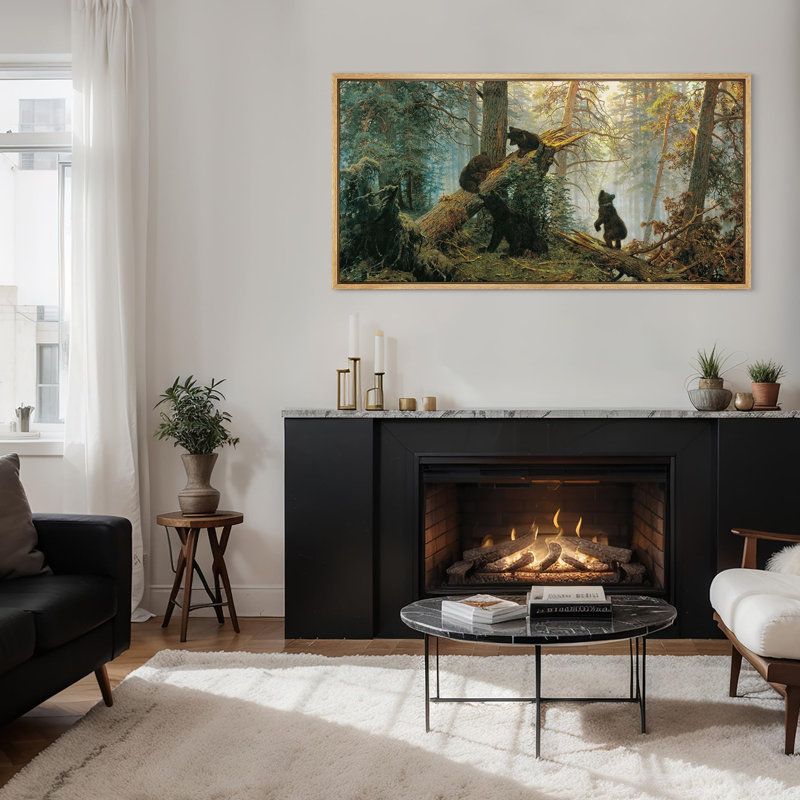 «Morning In The Pineest», reproduction encadrée, H 30 po x l 60 po, Naturel