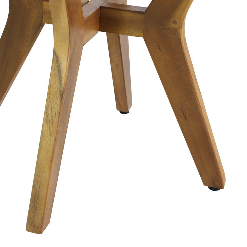 Round Acacia Outdoor Side Table , 18'' in. W 18'' in. D