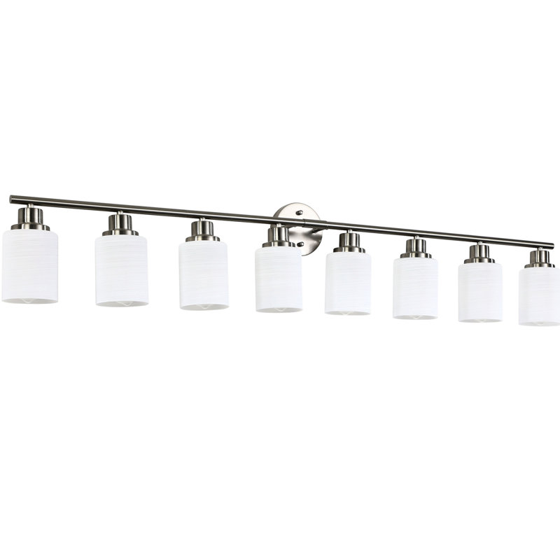 8- Wall Sconce With Brushed Nickel And Frosted Glass, Modern Style For Bathroom, Hallway, Bedroom, Resistance To Rust, Comfortable , Easy Install Corrosion, Soft Installation Process