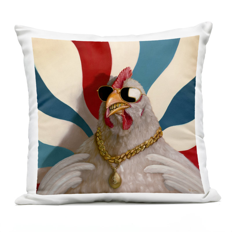 Coussin d'extérieur imprimé lapin dans un bain à bulles relaxant, design par Lucia Heffernan