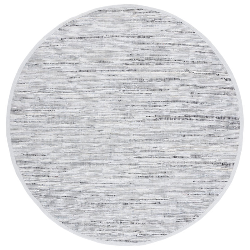 Tapis abstrait en coton tissé à la main Wincanton, Rond 5 pi