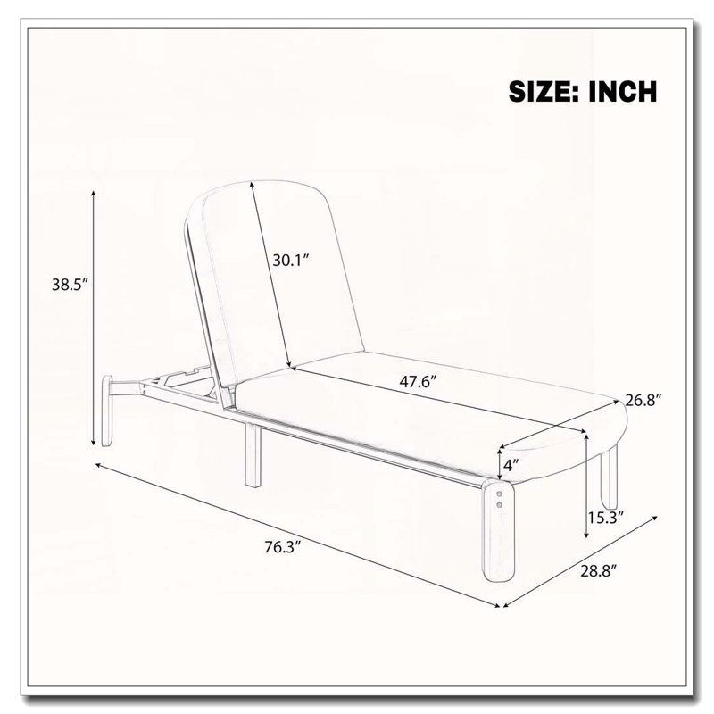 Chaise longue d'extérieur ajustable, Vert