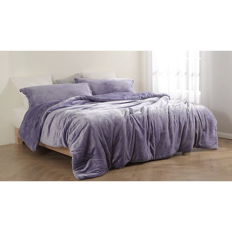 Twin Deep Lagoon Blue Plush Down Alternative Comforter Set