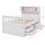Structure de lit plateforme avec bibliothèques, tablettes et tiroirs de rangement-289838077