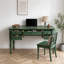 Bureau en bois massif vert avec 5 tiroirs-161762160