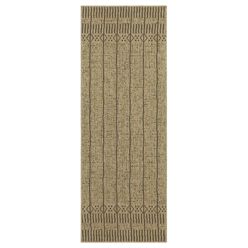Tapis intérieur / extérieur en jute / noir Earth, Rectangle 5 pi 3 po x 7 pi 3 po