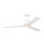 Visual Comfort Fan Peel Smart 52 LED Indoor Ceiling Fan with Threaded Downrod, Matte White ABS blades and Handheld Remote-1249126640